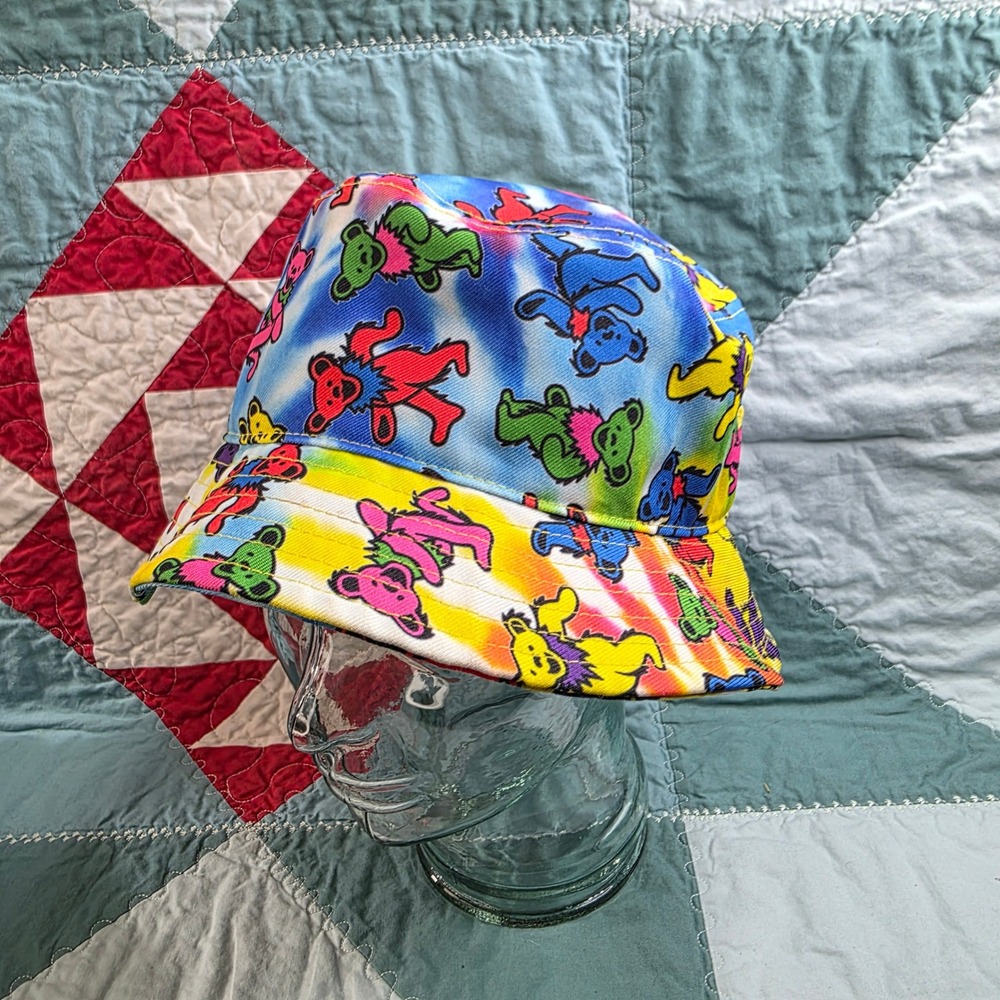Grateful Dead Dancing Bears Tie Dye Bucket Hat Multi-Color OSFM 2021